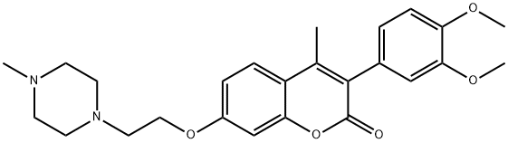 3-(3,4-dimethoxyphenyl)-4-methyl-7-[2-(4-methylpiperazin-1-yl)ethoxy]-2H-chromen-2-one Structure