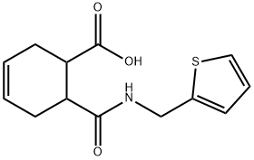 6-((thiophen-2-ylmethyl)carbamoyl)cyclohex-3-enecarboxylic acid 구조식 이미지