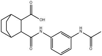 3-((3-acetamidophenyl)carbamoyl)bicyclo[2.2.2]octane-2-carboxylic acid Structure
