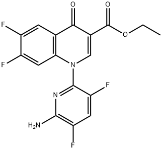 3-quinolinecarboxylic acid, 1-(6-amino-3,5-difluoro-2-pyridinyl)-8-chloro-6,7-difluoro-1,4-dihydro-4-oxo-, ethyl ester 구조식 이미지