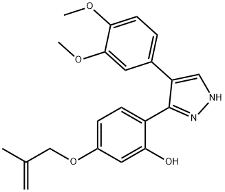 2-[4-(3,4-dimethoxyphenyl)-1H-pyrazol-5-yl]-5-[(2-methylprop-2-en-1-yl)oxy]phenol Structure