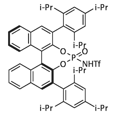 1,1,1-trifluoro-N-[(11bS)-4-oxido-2,6-bis[2,4,6-tris(1-methylethyl)phenyl]dinaphtho[2,1-d:1',2'-f][1,3,2]dioxaphosphepin-4-yl]-Methanesulfonamide Structure