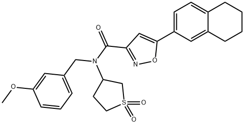 N-(1,1-dioxidotetrahydro-3-thienyl)-N-(3-methoxybenzyl)-5-(5,6,7,8-tetrahydro-2-naphthalenyl)-3-isoxazolecarboxamide Structure