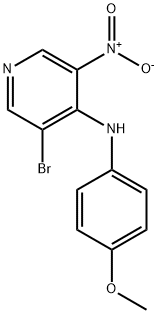 3-Bromo-N-(4-methoxyphenyl)-5-nitropyridin-4-amine 구조식 이미지