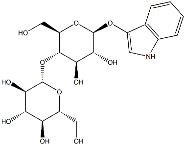 1H-Indol-3-yl 4-O-beta-D-glucopyranosyl-beta-D-glucopyranoside 구조식 이미지