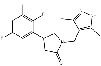 1-((3,5-Dimethyl-1H-pyrazol-4-yl)methyl)-4-(2,3,5-trifluorophenyl)pyrrolidin-2-one Structure