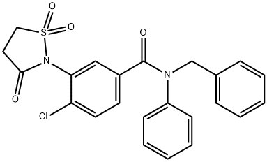 N-benzyl-4-chloro-3-(1,1-dioxido-3-oxo-1,2-thiazolidin-2-yl)-N-phenylbenzamide 구조식 이미지