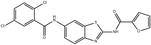 N-(6-{[(2,5-dichlorophenyl)carbonyl]amino}-1,3-benzothiazol-2-yl)furan-2-carboxamide Structure