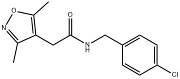 N-(4-클로로벤질)-2-(3,5-디메틸이속사졸-4-일)아세트아미드 구조식 이미지