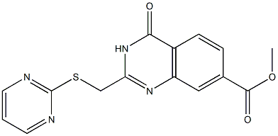 methyl 4-oxo-2-((pyrimidin-2-ylthio)methyl)-3,4-dihydroquinazoline-7-carboxylate Structure