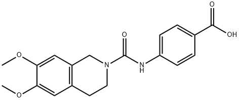 4-[(6,7-Dimethoxy-3,4-dihydro-1H-isoquinoline-2-carbonyl)-amino]-benzoic acid Structure