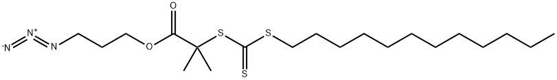 2-(Dodecylthiocarbonothioylthio)-2-methylpropionic acid 3-azido-1-propanol ester Structure