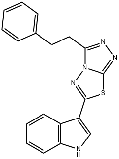 3-[3-(2-phenylethyl)[1,2,4]triazolo[3,4-b][1,3,4]thiadiazol-6-yl]-1H-indole 구조식 이미지