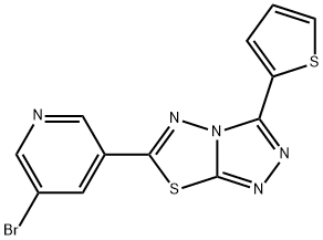 6-(5-bromopyridin-3-yl)-3-(thiophen-2-yl)[1,2,4]triazolo[3,4-b][1,3,4]thiadiazole Structure