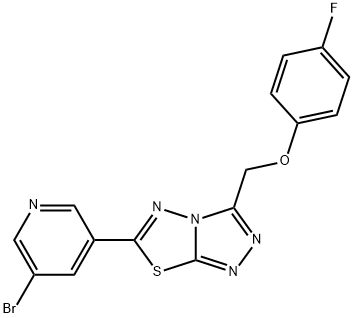 6-(5-bromopyridin-3-yl)-3-[(4-fluorophenoxy)methyl][1,2,4]triazolo[3,4-b][1,3,4]thiadiazole Structure