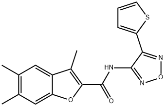 3,5,6-trimethyl-N-[4-(thiophen-2-yl)-1,2,5-oxadiazol-3-yl]-1-benzofuran-2-carboxamide Structure