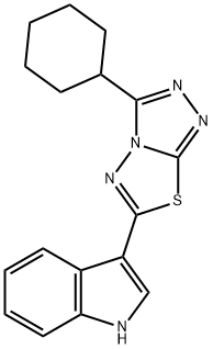 3-(3-cyclohexyl[1,2,4]triazolo[3,4-b][1,3,4]thiadiazol-6-yl)-1H-indole Structure