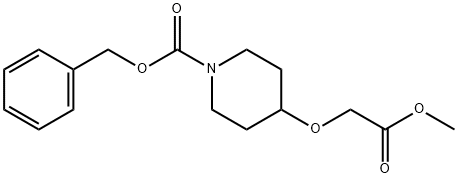 4-Methoxycarbonylmethoxy-piperidine-1-carboxylic acid benzyl ester Structure