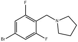 1-(4-Bromo-2,6-difluorobenzyl)pyrrolidine 구조식 이미지