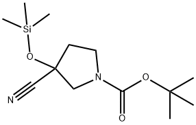 tert-Butyl 3-cyano-3-((trimethylsilyl)oxy)pyrrolidine-1-carboxylate 구조식 이미지