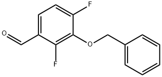 2,4-디플루오로-3-(페닐메톡시)벤즈알데히드 구조식 이미지