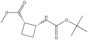 methyl (1S,2R)-2-((tert-butoxycarbonyl)amino)cyclobutanecarboxylate Structure