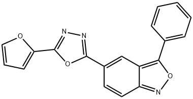 5-[5-(furan-2-yl)-1,3,4-oxadiazol-2-yl]-3-phenyl-2,1-benzoxazole 구조식 이미지