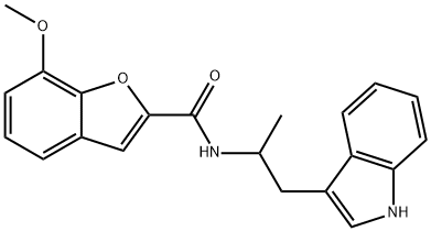 N-[1-(1H-indol-3-yl)propan-2-yl]-7-methoxy-1-benzofuran-2-carboxamide 구조식 이미지
