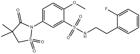 5-(4,4-dimethyl-1,1-dioxido-3-oxo-1,2-thiazolidin-2-yl)-N-[2-(2-fluorophenyl)ethyl]-2-methoxybenzenesulfonamide Structure