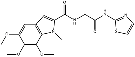 5,6,7-trimethoxy-1-methyl-N-[2-oxo-2-(1,3-thiazol-2-ylamino)ethyl]-1H-indole-2-carboxamide Structure