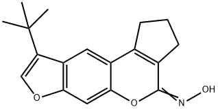 (4E)-9-tert-butyl-N-hydroxy-2,3-dihydrocyclopenta[c]furo[3,2-g]chromen-4(1H)-imine Structure