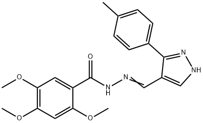(E)-2,4,5-trimethoxy-N'-((3-(p-tolyl)-1H-pyrazol-4-yl)methylene)benzohydrazide Structure