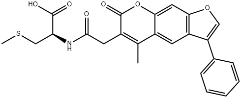 (R)-2-(2-(5-methyl-7-oxo-3-phenyl-7H-furo[3,2-g]chromen-6-yl)acetamido)-3-(methylthio)propanoic acid Structure