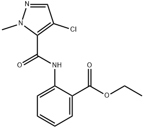 ethyl 2-(4-chloro-1-methyl-1H-pyrazole-5-carboxamido)benzoate 구조식 이미지