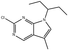2-Chloro-5-methyl-7-(pentan-3-yl)-7H-pyrrolo[2,3-d]pyrimidine Structure