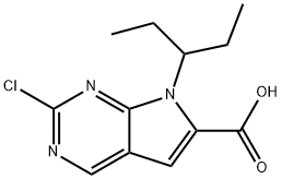 2-chloro-7-(pentan-3-yl)-7H-pyrrolo[2,3-d]pyrimidine-6-carboxylic acid Structure