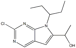 1-(2-Chloro-7-(pentan-3-yl)-7H-pyrrolo[2,3-d]pyrimidin-6-yl)ethanol Structure