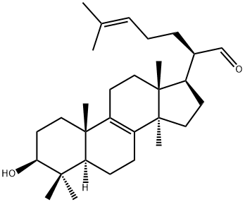 3beta-Hydroxylanosta-8,24-diene-21-al Structure