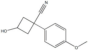 3-hydroxy-1-(4-methoxyphenyl)cyclobutanecarbonitrile 구조식 이미지