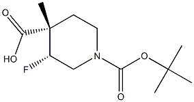 (3R,4S)-1-tert-butyl 4-methyl 3-fluoropiperidine-1,4-dicarboxylate Structure