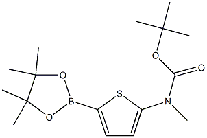 tert-butyl (5-(4,4,5,5-tetramethyl-1,3,2-dioxaborolan-2-yl)thiophen-2-yl)methylcarbamate Structure