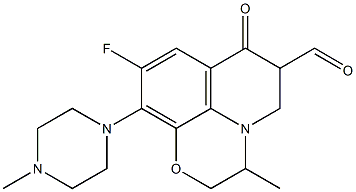 9-fluoro-3-methyl-10-(4-methylpiperazin-1-yl)-7-oxo-3,5,6,7-tetrahydro-2H-[1,4]oxazino[2,3,4-ij]quinoline-6-carbaldehyde Structure