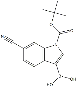 {1-[(tert-butoxy)carbonyl]-6-cyano-1H-indol-3-yl}boronic acid Structure