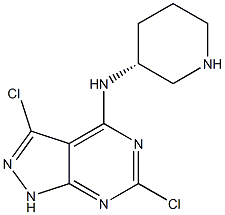 (R)-3,6-dichloro-N-(piperidin-3-yl)-1H-pyrazolo[3,4-d]pyrimidin-4-amine Structure
