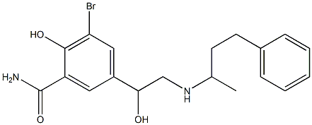 3-bromo-2-hydroxy-5-(1-hydroxy-2-(4-phenyl butan-2-ylamino)ethyl) benzamide Structure