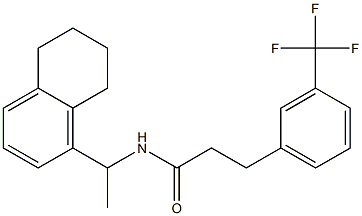 N-(1-(5,6,7,8-tetrahydronaphthalen-1-yl)ethyl)-3-(3-(trifluoromethyl)phenyl)propanamide 구조식 이미지