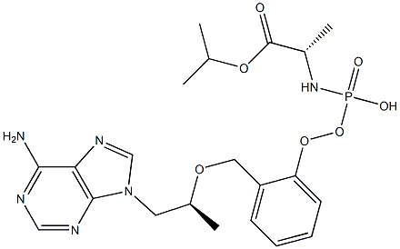 isopropyl ((R)-((((S)-1-(6-amino-9H-purin-9-yl)propan-2-yl)oxy)methyl)(phenoxy)phosphoryl)-L-alaninate Structure