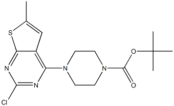 tert-butyl 4-(2-chloro-6-methylthieno[2,3-d]pyrimidin-4-yl)piperazine-1-carboxylate Structure