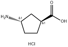 (1S,3S)-3-Amino-cyclopentanecarboxylic acid hydrochloride 구조식 이미지