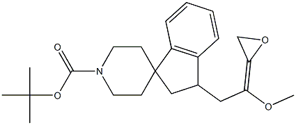tert-butyl 1-(2-methoxy-2-oxidanylidene-ethyl)spiro[1,2-dihydroindene-3,4'-piperidine]-1'-carboxylate Structure